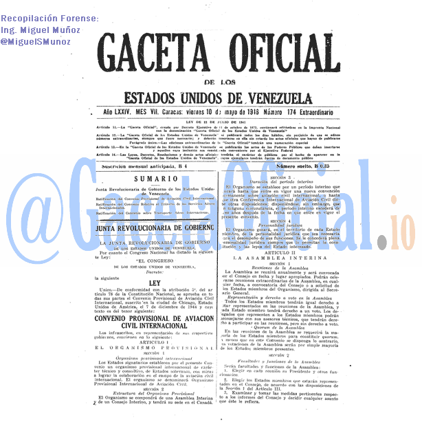 Gaceta Oficial 174 del 10 Mayo 1946