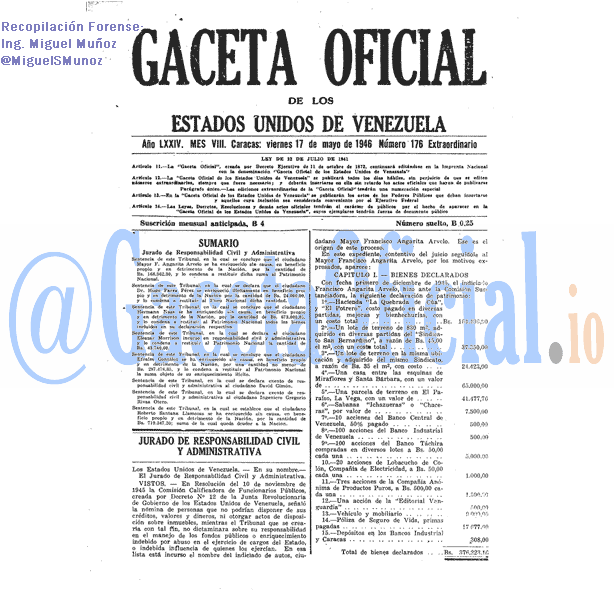 Gaceta Oficial 176 del 17 Mayo 1946