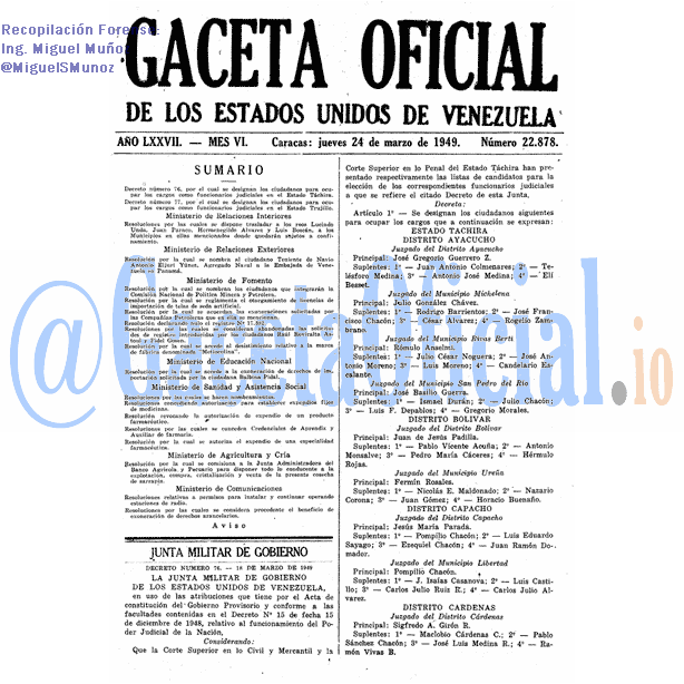Gaceta Oficial 22878 del 24 Marzo 1949
