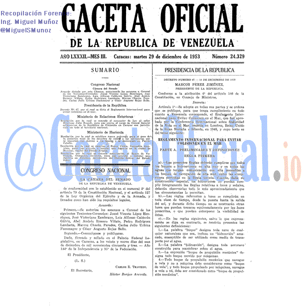Gaceta Oficial 24329 del 29 Diciembre 1953