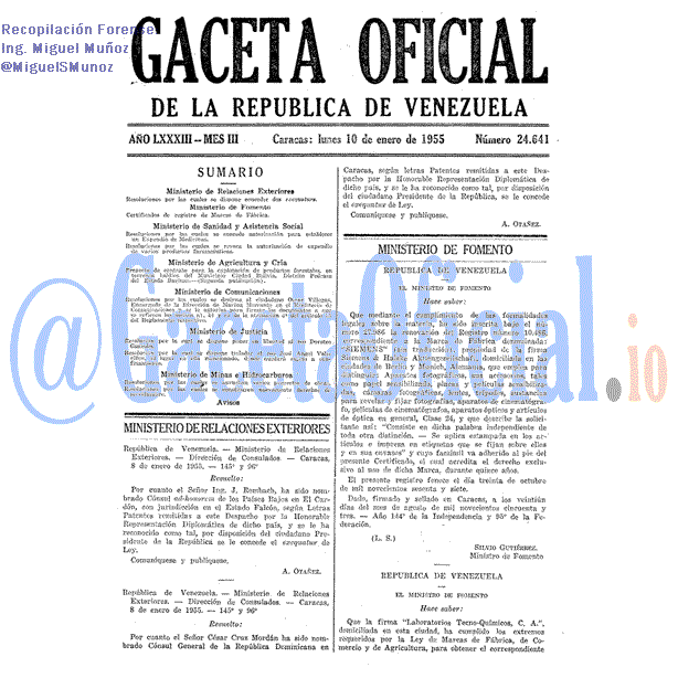 Gaceta Oficial 24641 del 10 Enero 1955