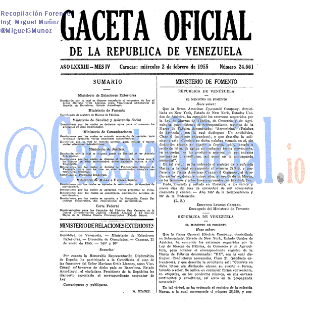 Gaceta Oficial 24661 del 2 Febrero 1955