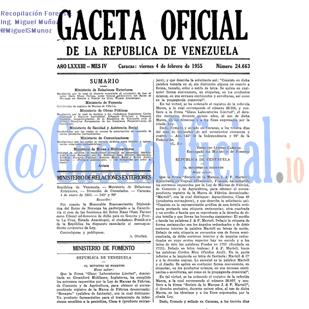 Gaceta Oficial 24663 del 4 Febrero 1955
