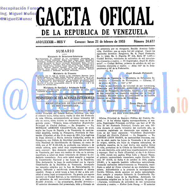Gaceta Oficial 24677 del 21 Febrero 1955