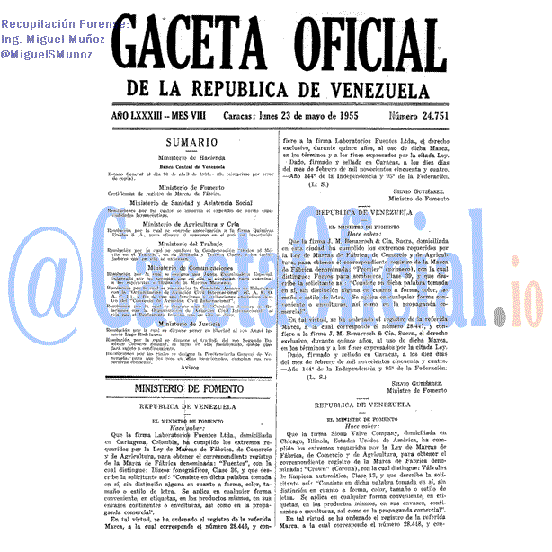 Gaceta Oficial 24751 del 23 Mayo 1955