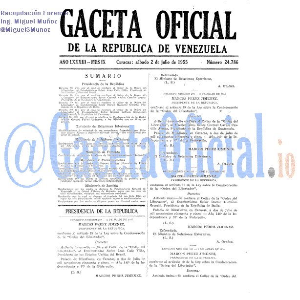 Gaceta Oficial 24786 del 2 Julio 1955