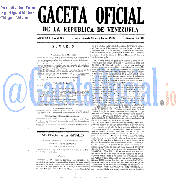 Gaceta Oficial 24803 del 23 Julio 1955