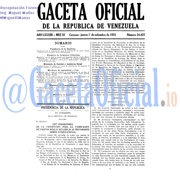 Gaceta Oficial 24837 del 1 Septiembre 1955