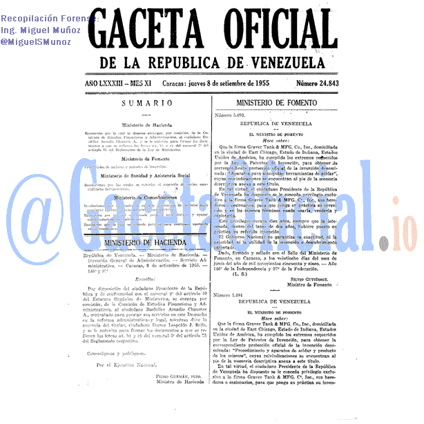 Gaceta Oficial 24843 del 8 Septiembre 1955