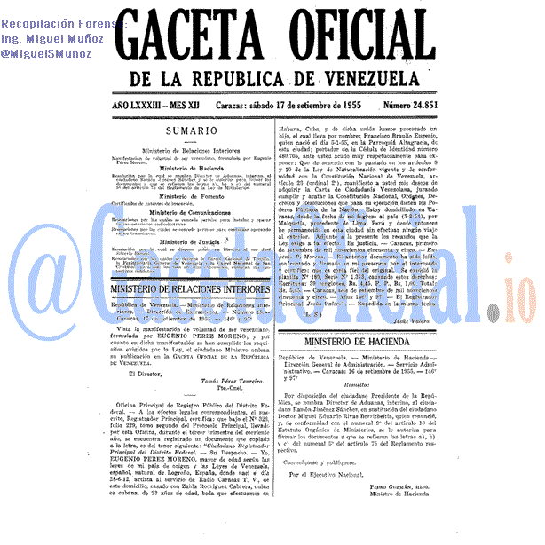Gaceta Oficial 24851 del 17 Septiembre 1955
