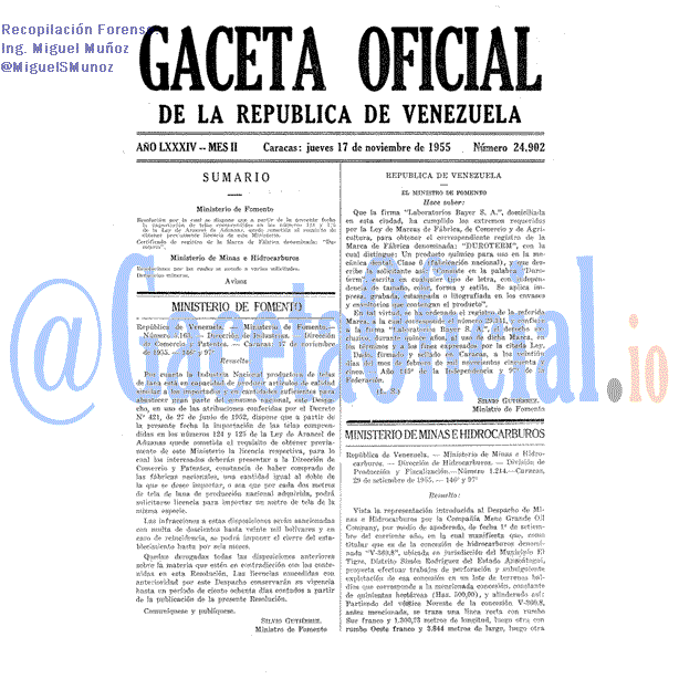 Gaceta Oficial 24902 del 17 Noviembre 1955