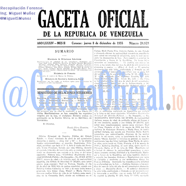Gaceta Oficial 24920 del 8 Diciembre 1955