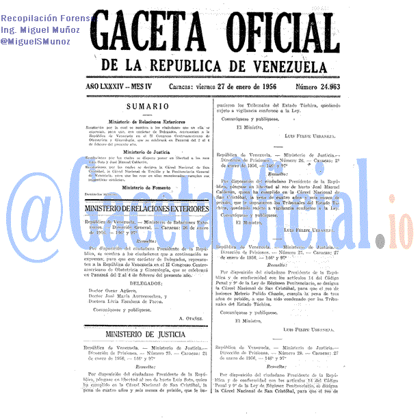 Gaceta Oficial 24963 del 27 Enero 1956