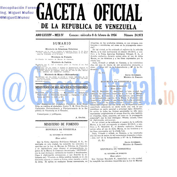 Gaceta Oficial 24973 del 8 Febrero 1956