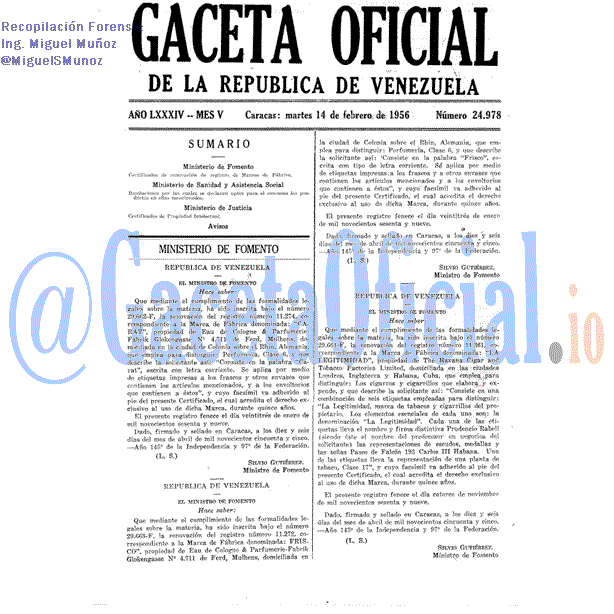 Gaceta Oficial 24978 del 14 Febrero 1956