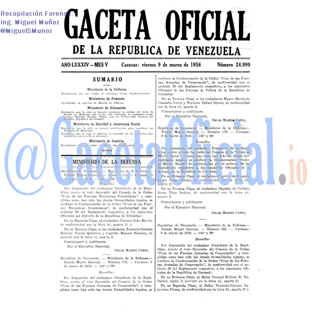 Gaceta Oficial 24999 del 9 Marzo 1956