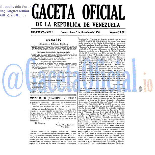 Gaceta Oficial 25221 del 3 Diciembre 1956