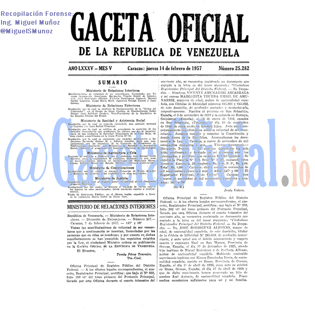 Gaceta Oficial 25282 1957-02-14