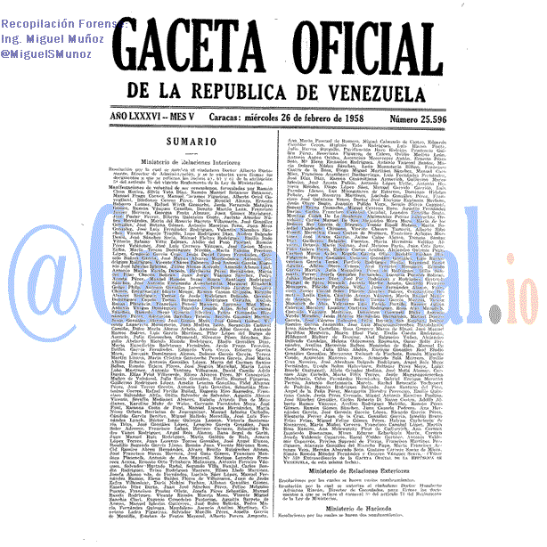Gaceta Oficial 25596 del 26 Febrero 1958