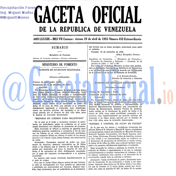 Gaceta Oficial 453 del 29 Abril 1955
