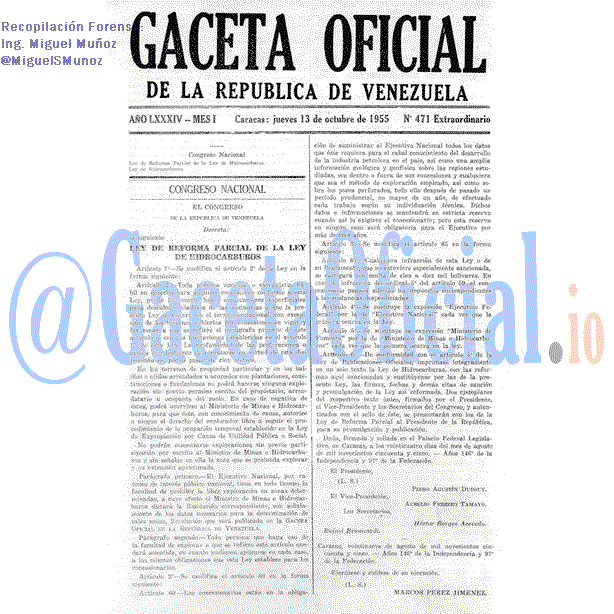 Gaceta Oficial 471 del 13 Octubre 1955