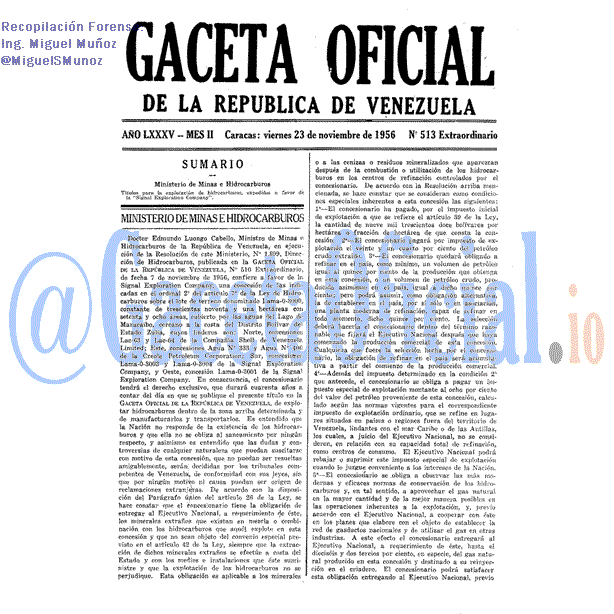 Gaceta Oficial 513 del 23 Noviembre 1956