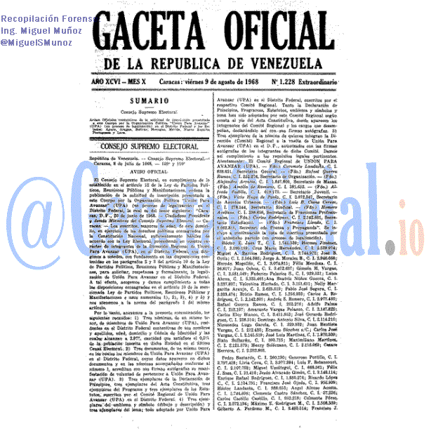 Gaceta Oficial 1228 del 9 Agosto 1968