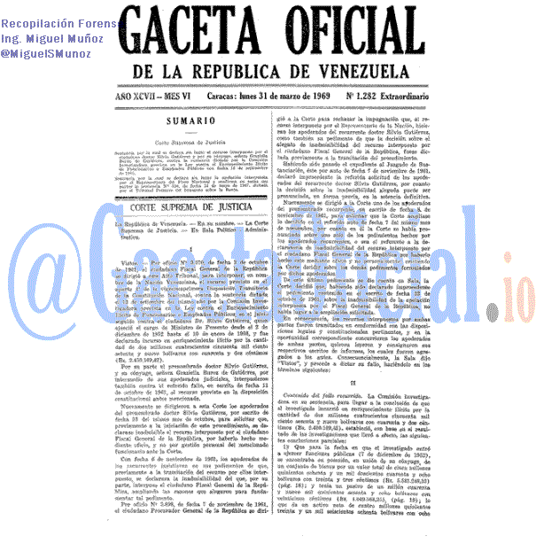 Gaceta Oficial 1282 del 31 Marzo 1969