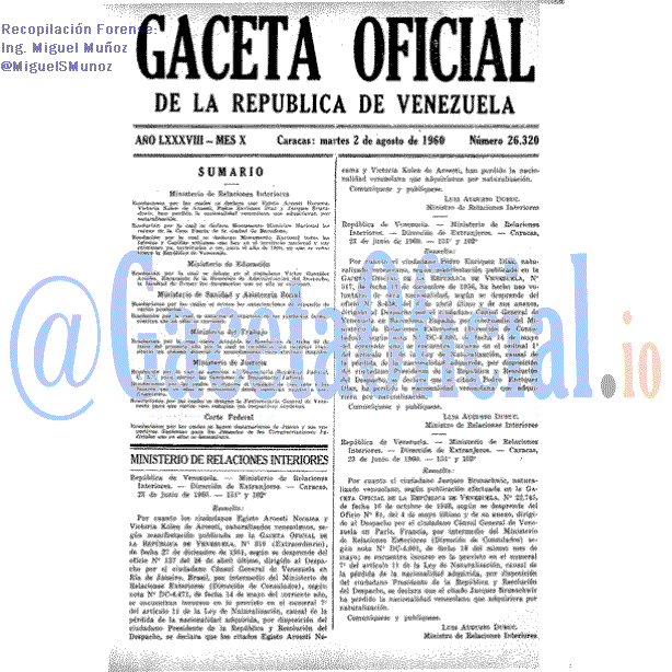 1960: Gaceta 26320: Se declaran Monumento Nacional todas las iglesias y capillas antiguas que han existido para 1830 en Venezuela 1960: Gaceta #26320: Se declaran Monumento Nacional todas las iglesias y capillas antiguas que han existido para 1830 en Venezuela