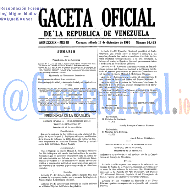 Gaceta Oficial 26435 del 17 Diciembre 1960