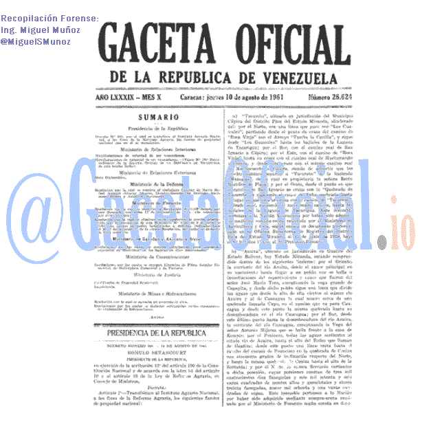 Gaceta Oficial 26624 del 10 Agosto 1961