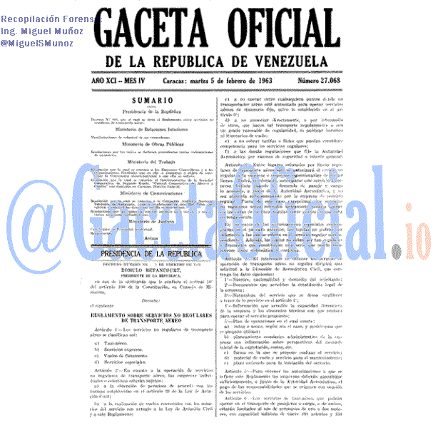 Gaceta Oficial 27068 del 5 Febrero 1963