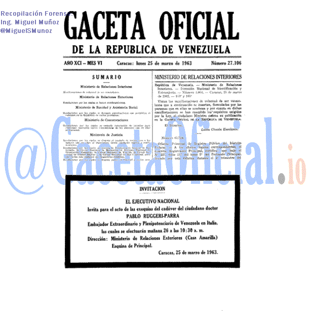 Gaceta Oficial 27106 del 25 Marzo 1963