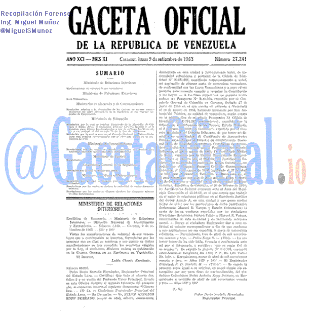 Gaceta Oficial 27241 del 9 Septiembre 1963