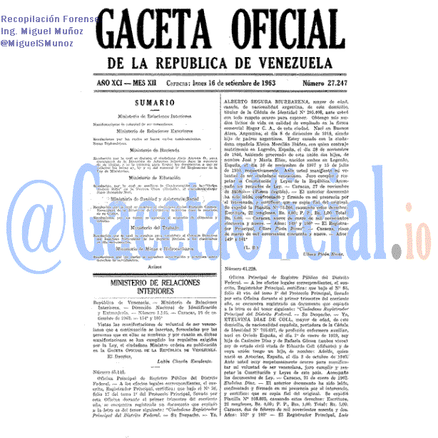 Gaceta Oficial 27247 del 16 Septiembre 1963