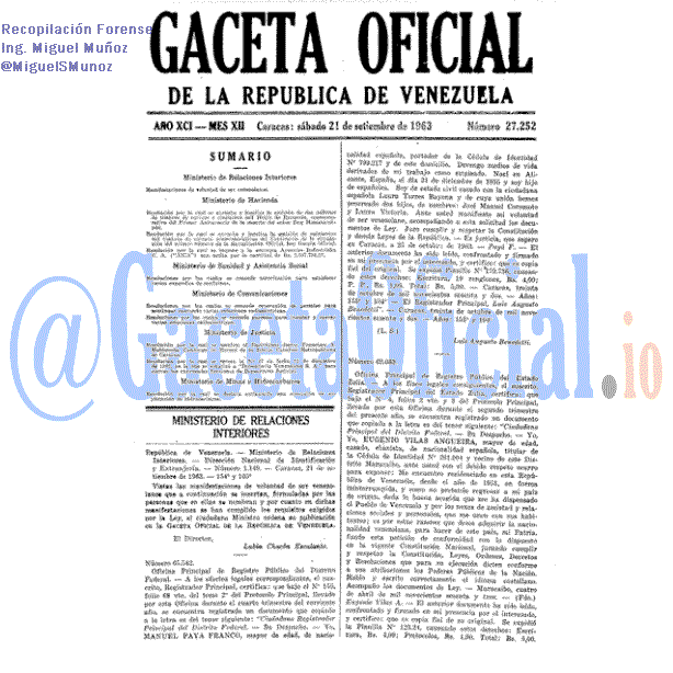 Gaceta Oficial 27252 del 21 Septiembre 1963