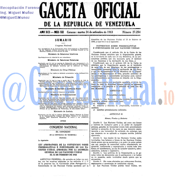 Gaceta Oficial 27254 del 24 Septiembre 1963