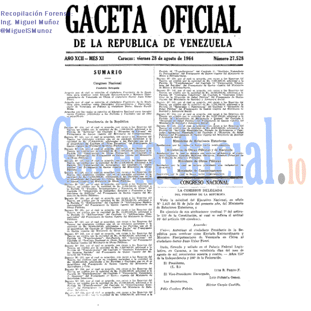 Gaceta Oficial 27528 del 28 Agosto 1964