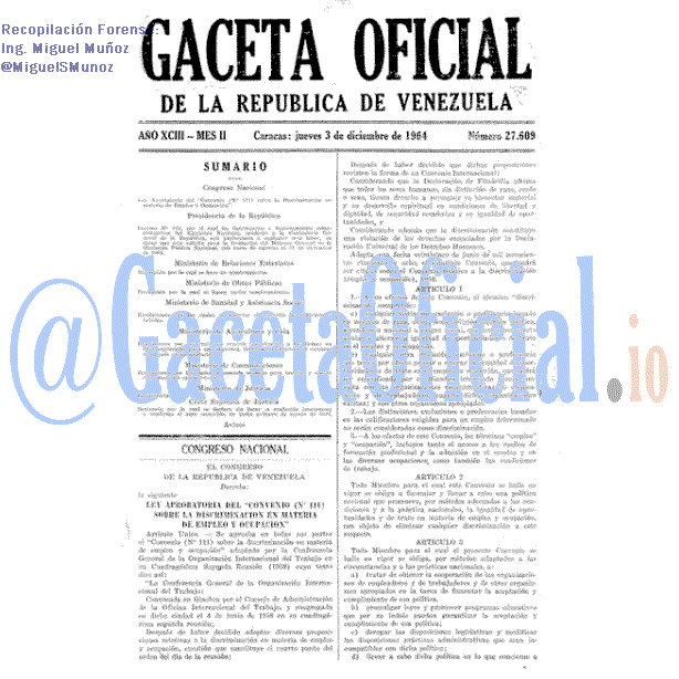 Gaceta Oficial 27609 del 3 Diciembre 1964