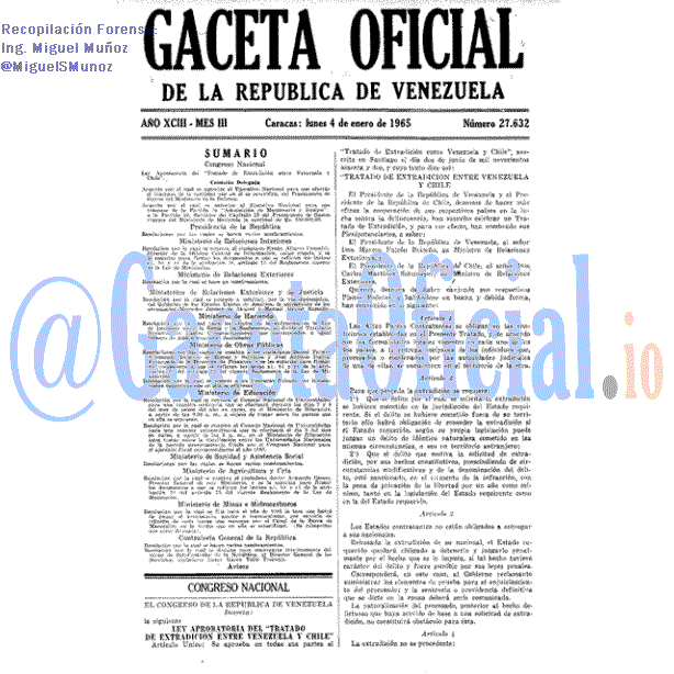 Gaceta Oficial 27632 del 4 Enero 1965