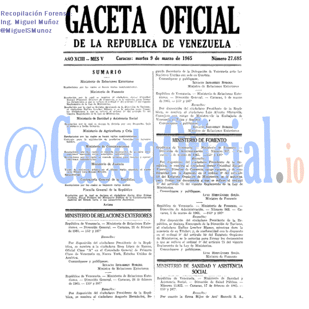 Gaceta Oficial 27685 del 9 Marzo 1965