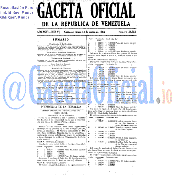 Gaceta Oficial 28581 del 14 Marzo 1968
