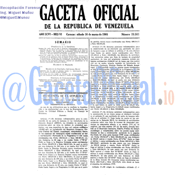 Gaceta Oficial 28583 del 16 Marzo 1968