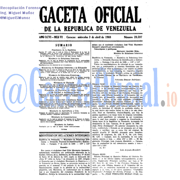 Gaceta Oficial 28597 del 3 Abril 1968