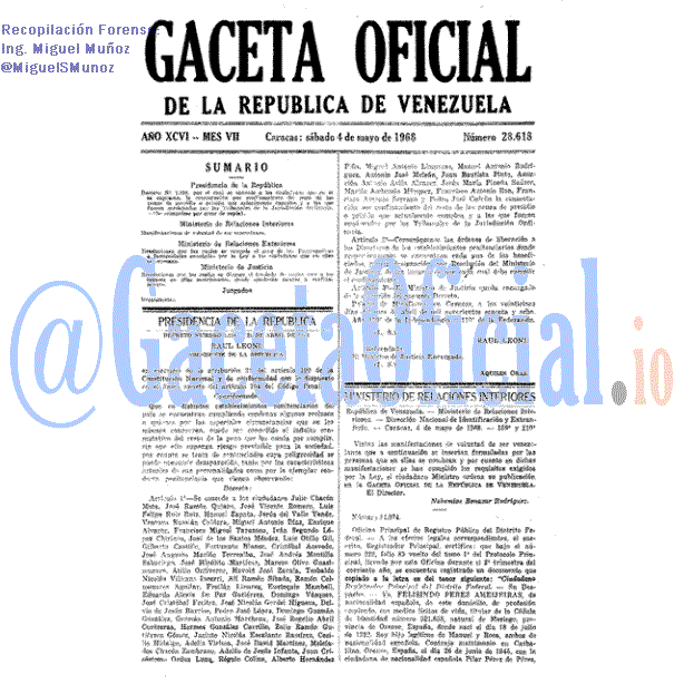 Gaceta Oficial 28618 del 4 Mayo 1968