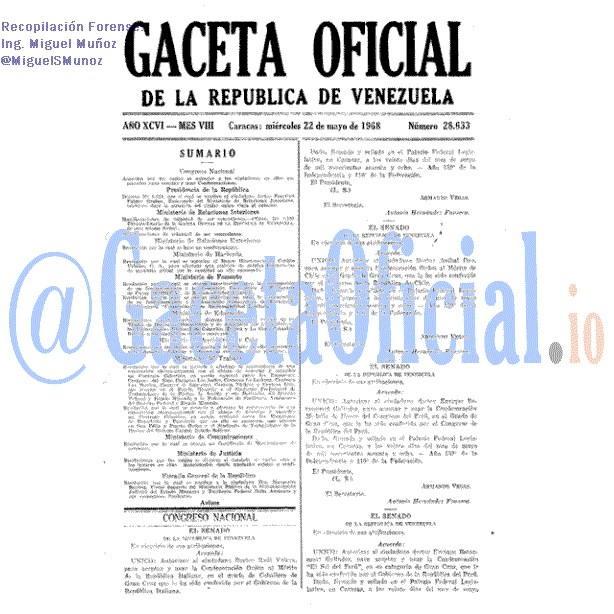 Gaceta Oficial 28633 del 22 Mayo 1968