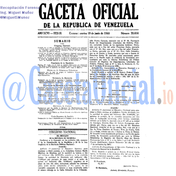 Gaceta Oficial 28656 del 18 Junio 1968