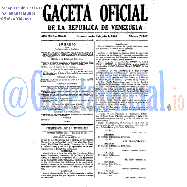 Gaceta Oficial 28672 del 9 Julio 1968