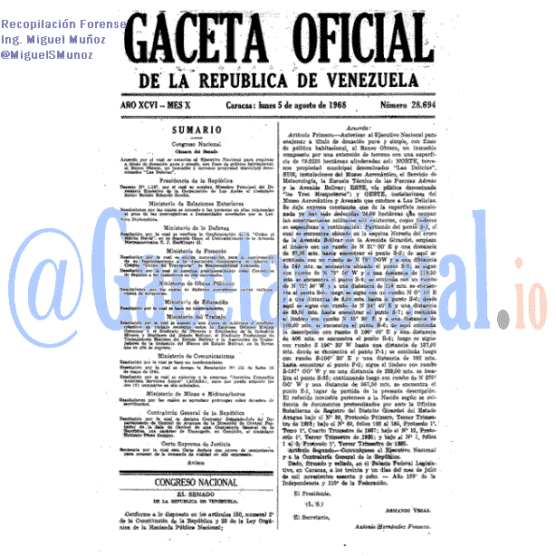 Gaceta Oficial 28694 del 5 Agosto 1968