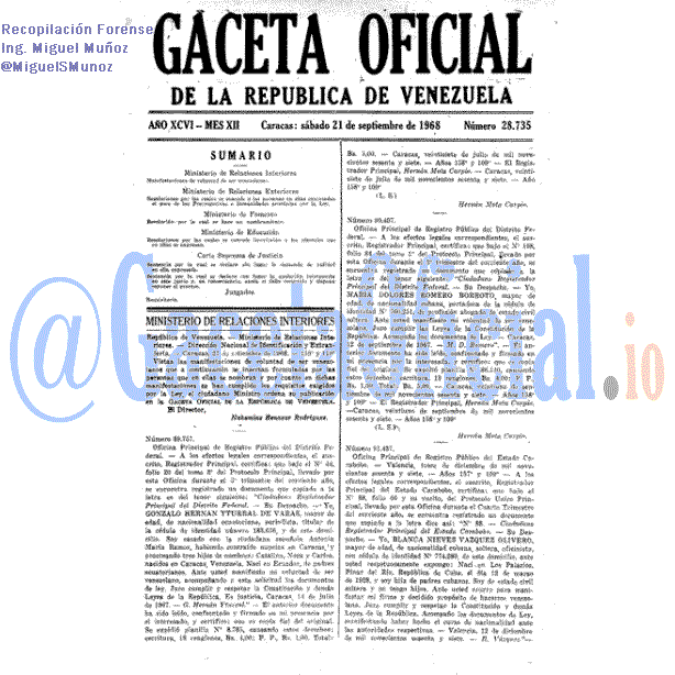 Gaceta Oficial 28735 del 21 Septiembre 1968
